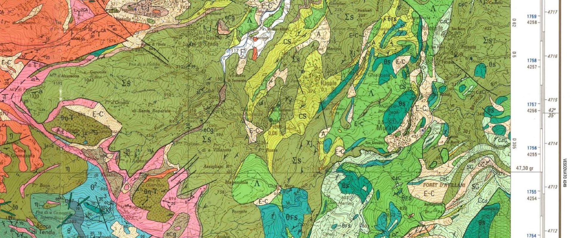 Carte géologique 1/50 000, feuille de Santo-Pietro-di-Tenda